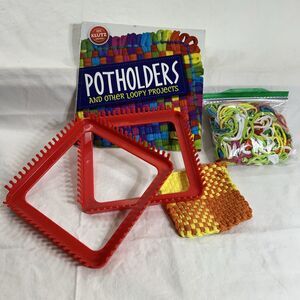 Potholders & Loopy Projects Klutz Book Kit 100% Certified Craft Loom Loops DIY